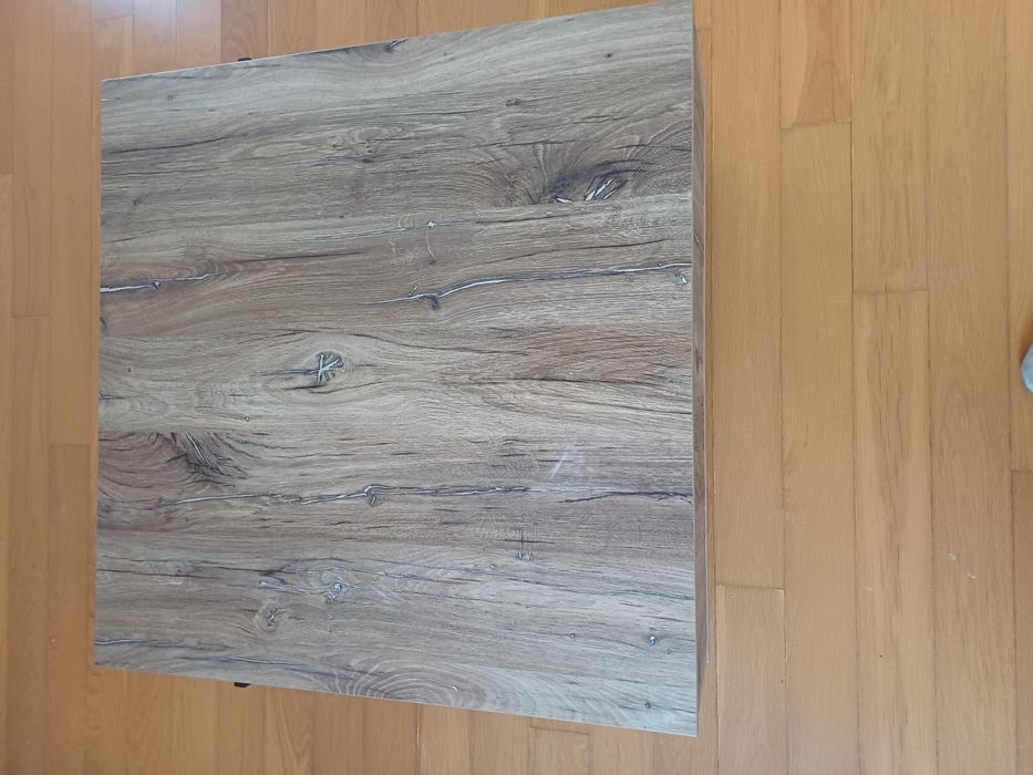 Mesa de centro JOKKAZ cor carvalho e preto Conforama