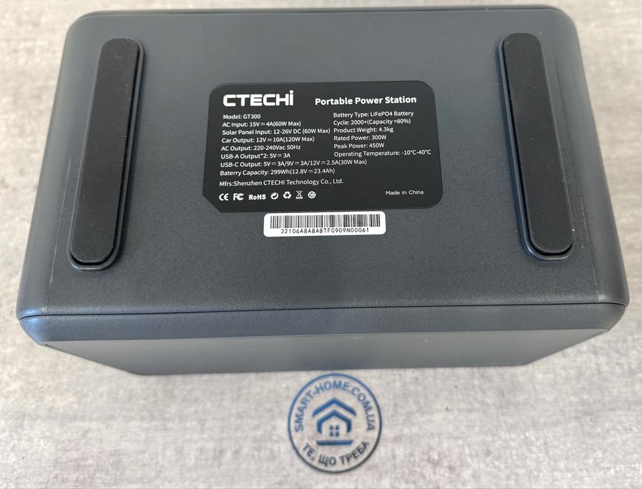 CTECHI 450Вт‼️LiFePo4 Зарядная станция с аккумулятором зарядна станція для квартиры дома ноутбука роутера світла з MPPT комплект резервного питания