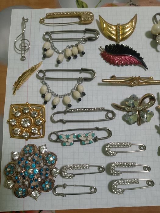 Брошь винтажная позолота