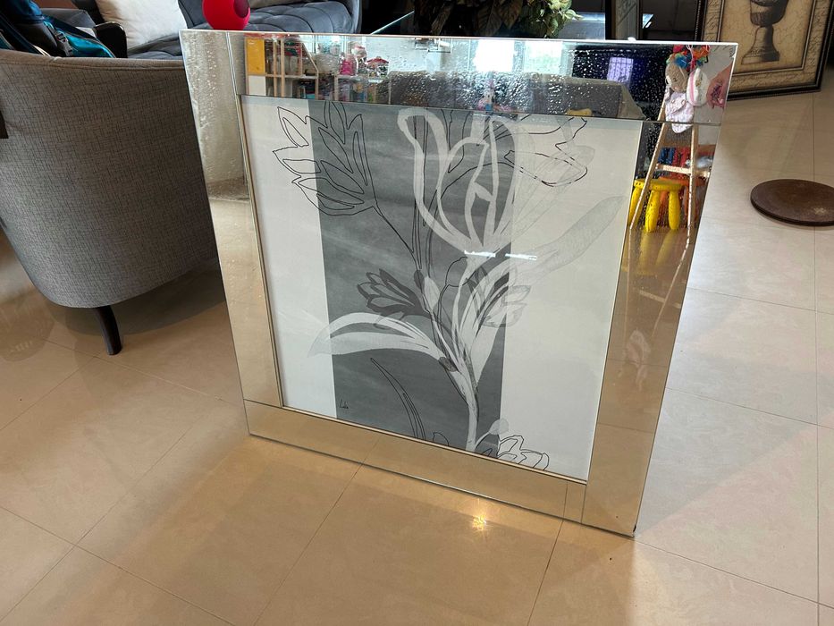 Quadro com moldura espelhada (0,90m x 0,90m)