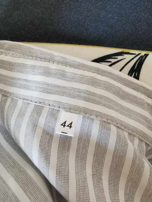 Koszula biała w paski szara bluzka elegancka vintage boho retro 44 XXL