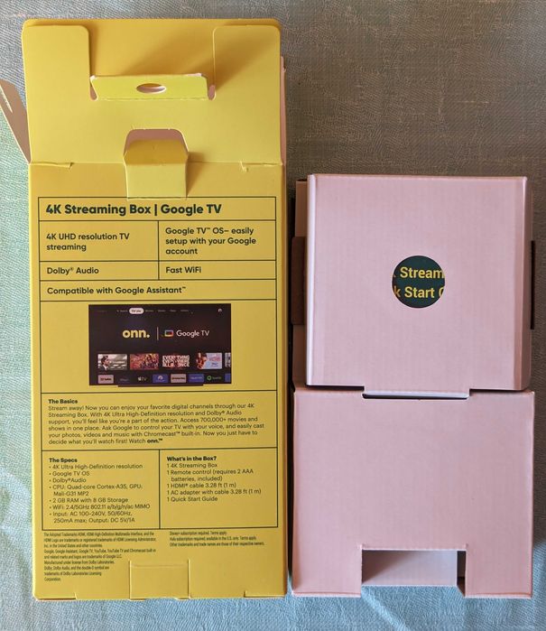 Onn TV Box 4K с Google TV. НОВЫЙ. ВНИМАНИЕ!