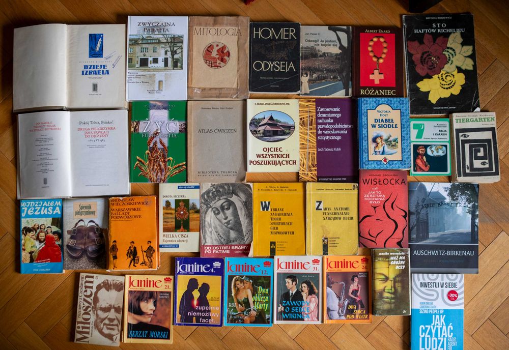 32 Książki Homer Odyseja Wisłocka Religia Jan Paweł II Janine Antyk