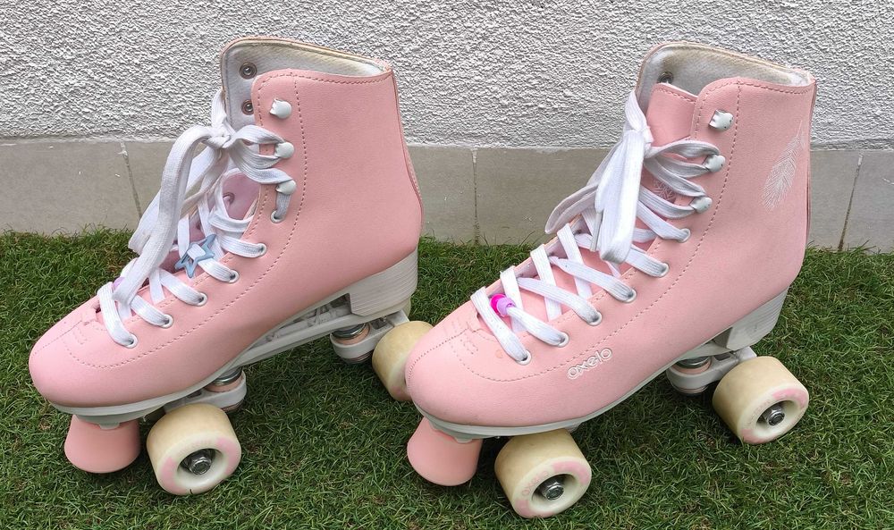 Patins 4 rodas rosa