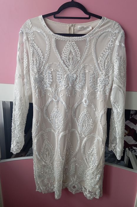 Sukienka cekinowa Glamour cekiny chrzest komunia wesele L