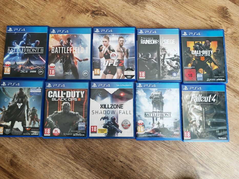 Zestaw gier PS4 Playstation 4 star wars battlefront 1 2 UFC 2 cod call of duty black ops 3 4 fallout 4 rainbow six siege killzone  destiny