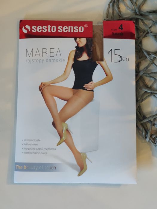 Klasyczne rajstopy damskie 15 DEN MAREA Sesto Senso, rozmiar 4.