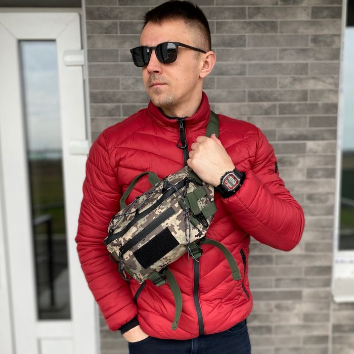 Тактична сумка піксель бананка на груди на пояс