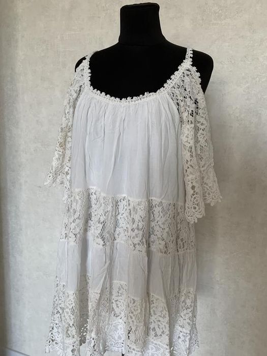 Guess пляжна біла сукня плаття із мережива s-m розмір оверсайз