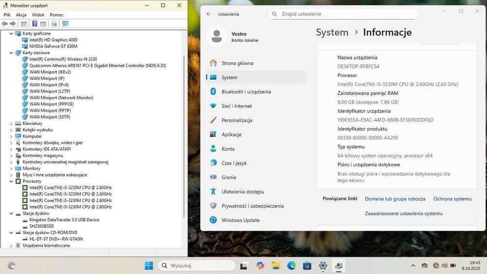 TANIO Dell Vostro 3460 IntelCore i5/8GbDDR/256SSD/GeForce/Bateria3H