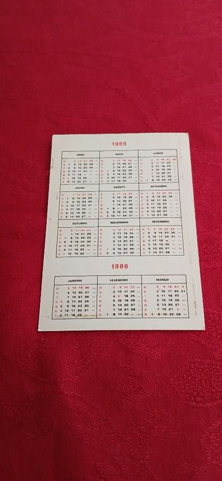 Calendário Petrogal 1985/1986