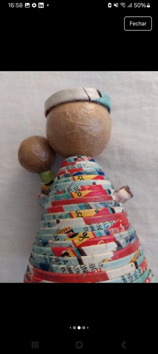 Santo António feito de papel, novo para colecionadores, com campainha