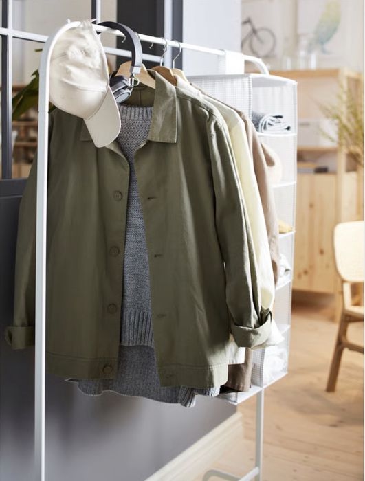 Charriot; suporte para cabides branco 99x152cm