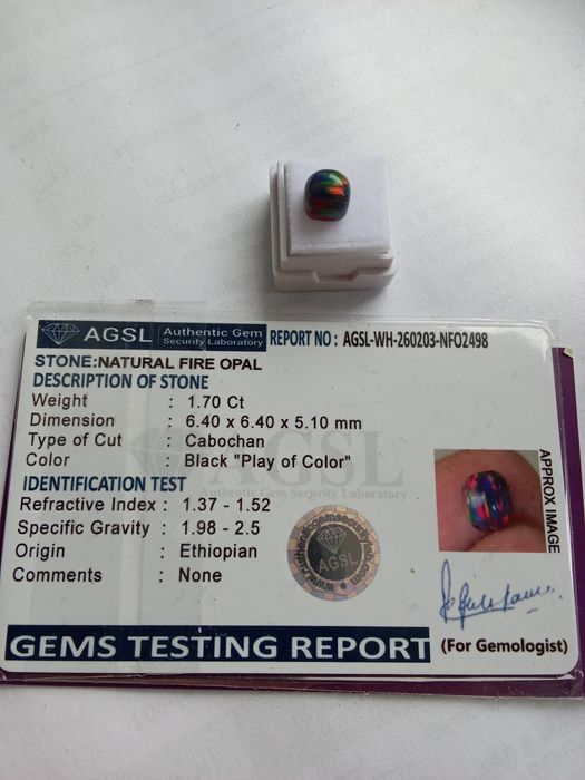 Opala Negra Etíope Rara. Certificada