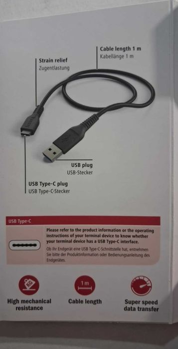 Hama Kabel USB - USB Typ C 1m ładowanie synchronizacja