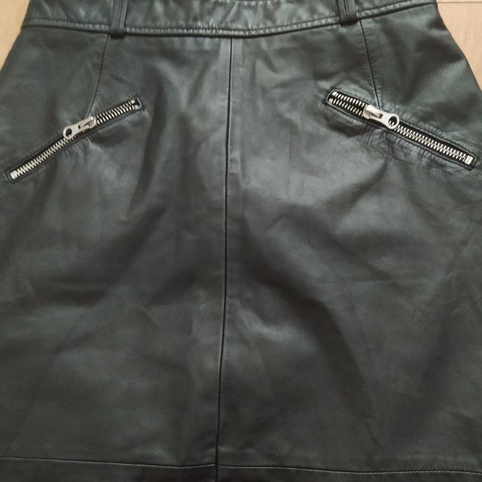 Skórzana spódnica midi, skóra naturalna