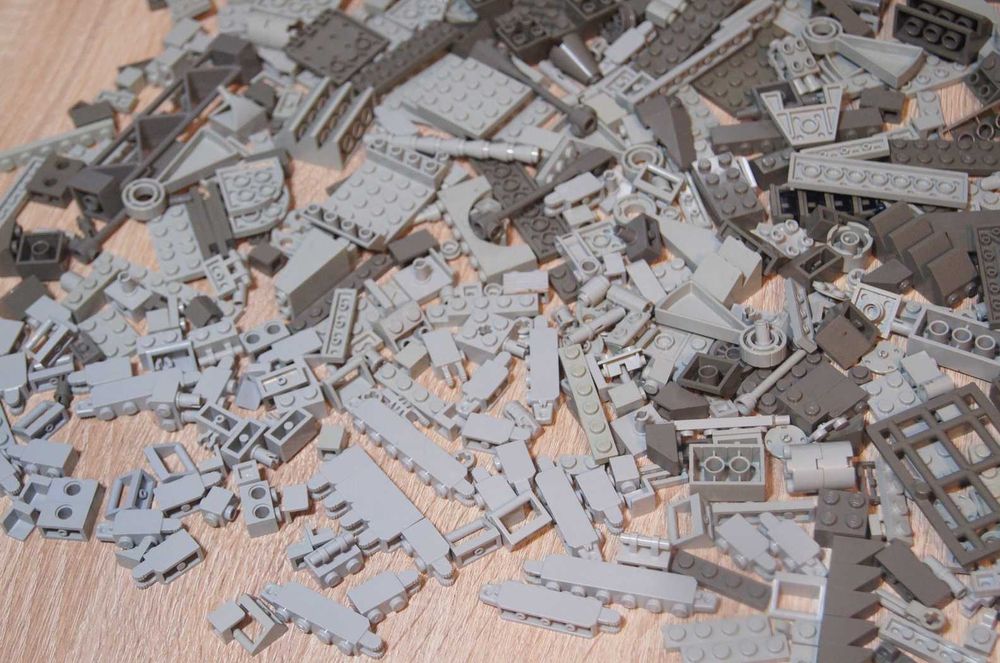Lego mix elementów old gray grey ciemnoszare i jasnoszare + gratis