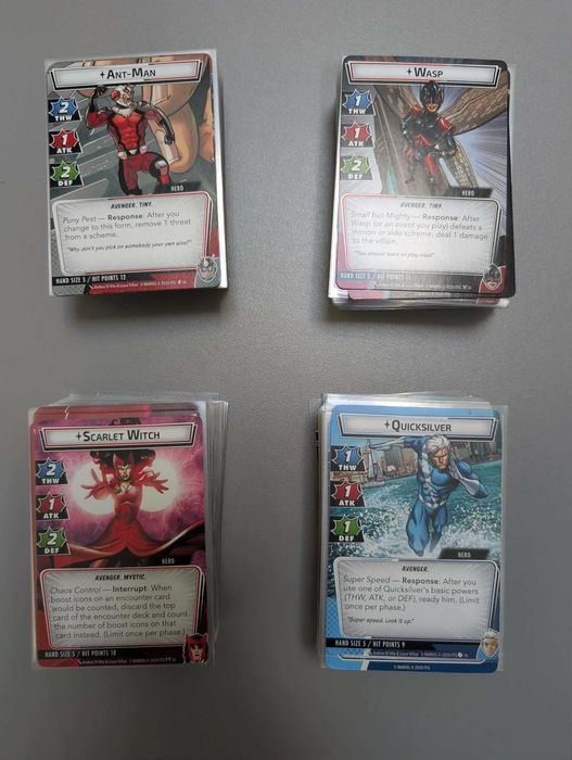 Marvel champions: Ant-man, Wasp, Quicksilver, Scarlet witch, Psylocke