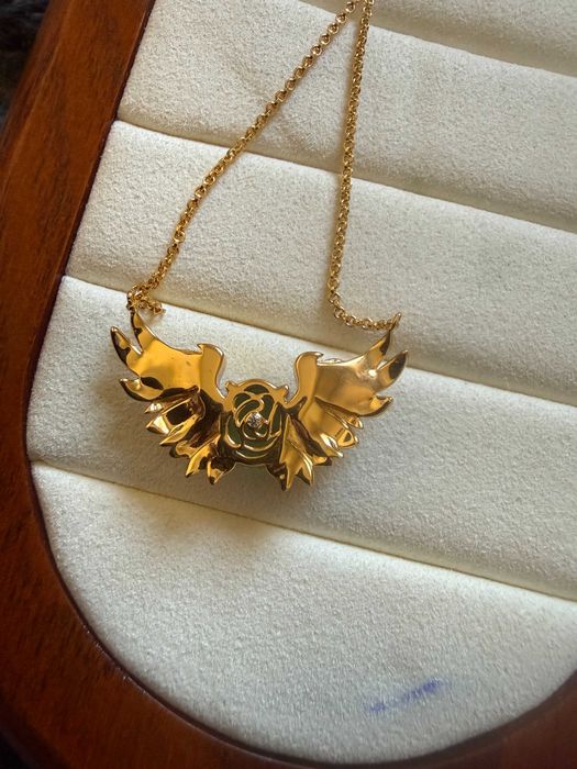 Colar com Pendente de Asas e Cristais - Prata de Lei 925 necklace