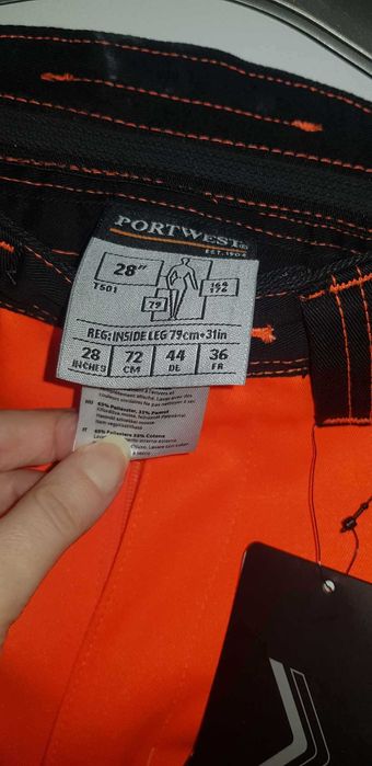 Spodnie robocze, ostrzegawcze do pasa portwest T501 r. 28
