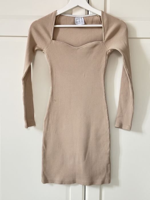 Sukienka, obcisła, mini, Marsala, roz. XS