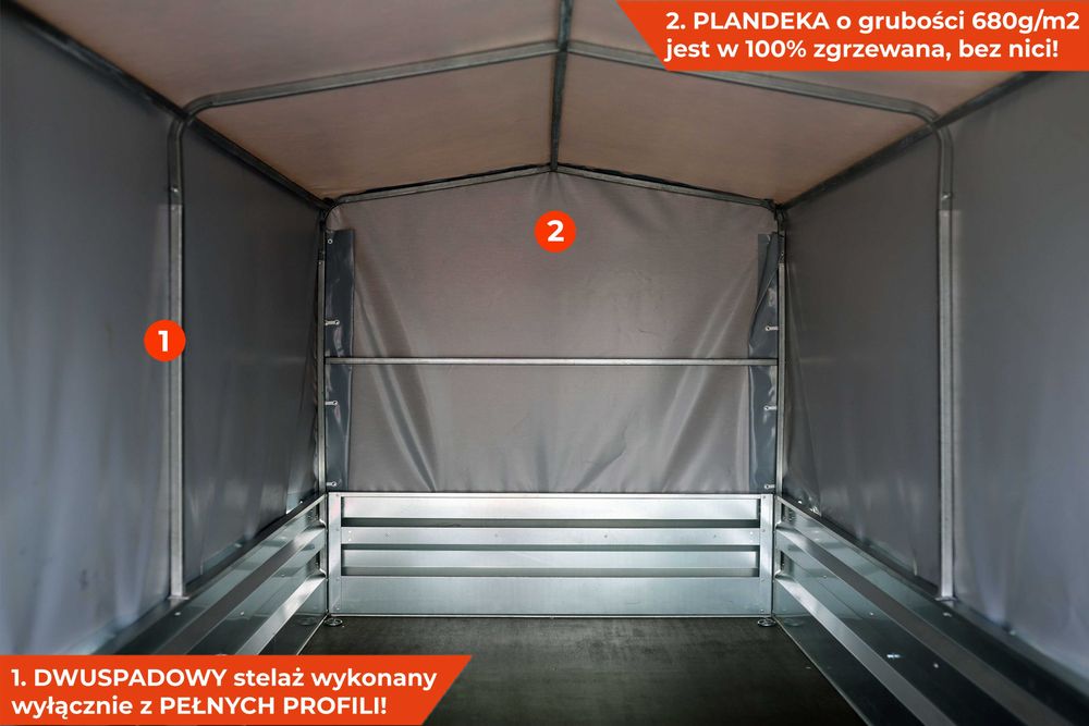 Nowa przyczepka z plandeką 252x135x37 VESTA Light 25 Plandeka lekka