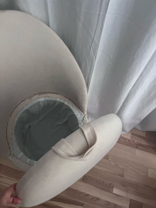 Fotel pufa ze schowkiem PRL