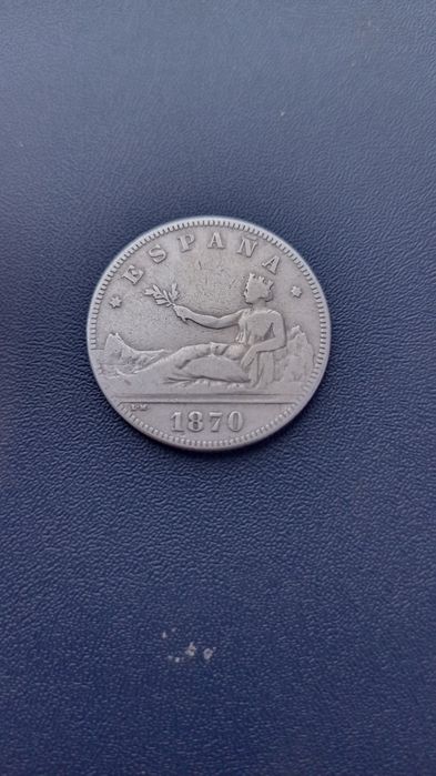 Іспанія 2 песети 1870 рік.. Срібло.