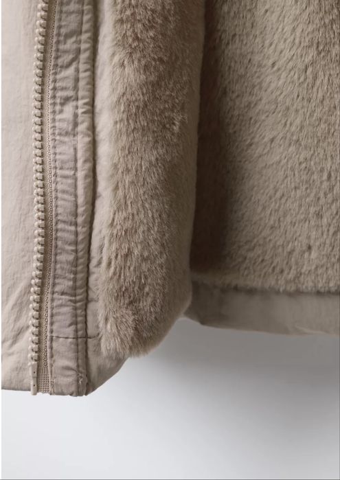 Пуховик Zara 116, пуховик бежевий зара, куртка zara, зимова куртка зар