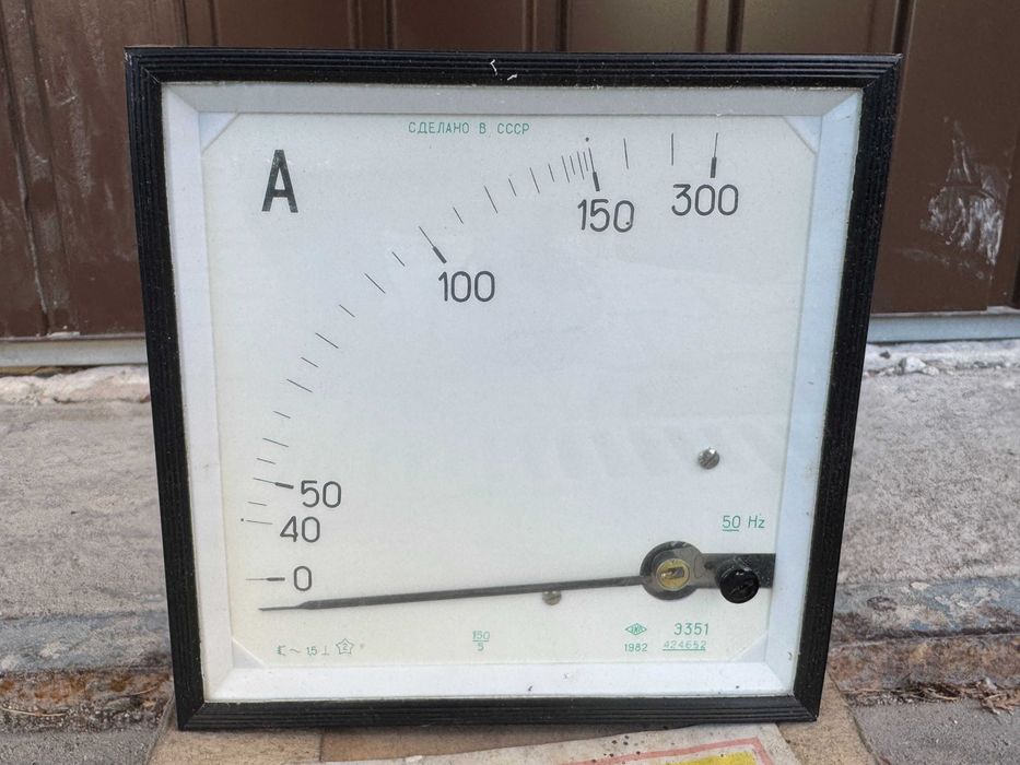 Amperomierz Analogowy radziecki E351 5A duży 20cm