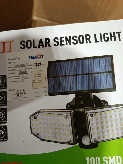 Lampa solarna JD-2101 100 SMD LED z czujnikiem ruchu - NOWA!