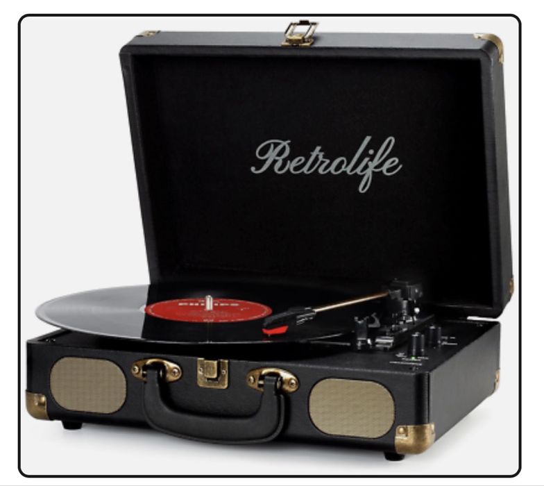 Gramofon winylowy Retrolife z 3 prędkościami