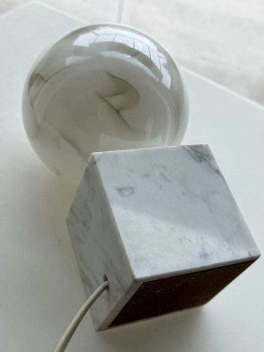 Vintage Lampka Kula Marmurowa LINDNER Mid-Century Modern Mega Design