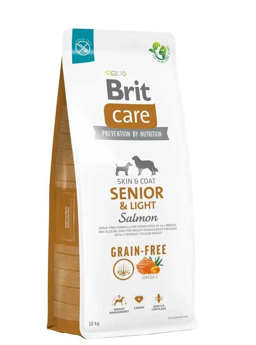 Сухий корм для старіючих собак Brit Care Dog Senior Light лосось 12кг
