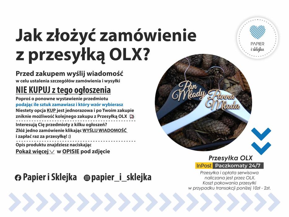 Wieszaki ślubne dla PARY MŁODEJ na ślub Panna Młoda Pan Młody