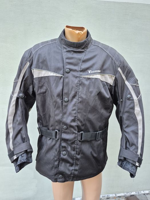 Черная текстильная мотокуртка р.2XL