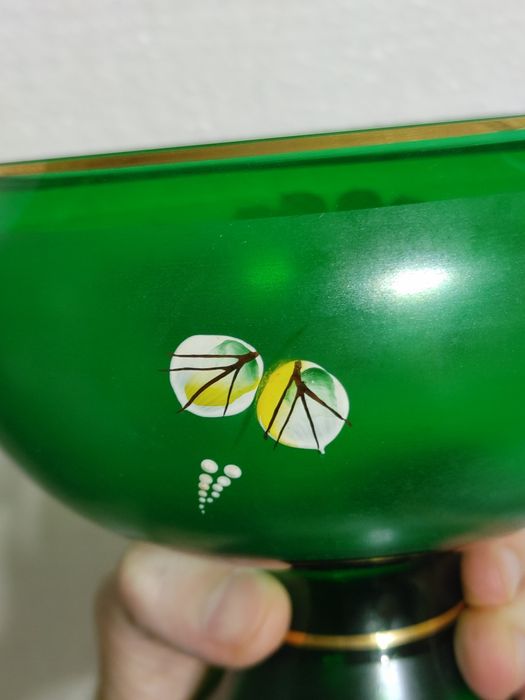 Конфетница Чехословакия Ваза Чехословакия Стекло Чехословакия