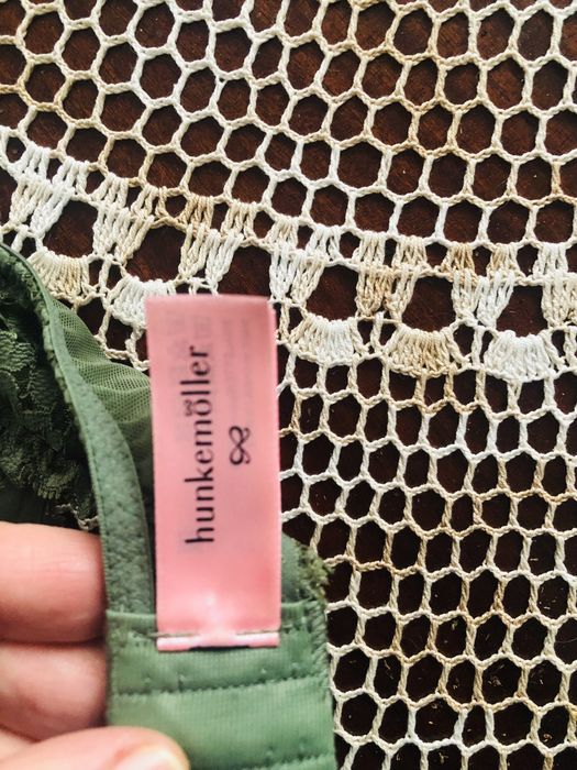 Hunkemöller Zielony Biustonosz z koronką halterneck M