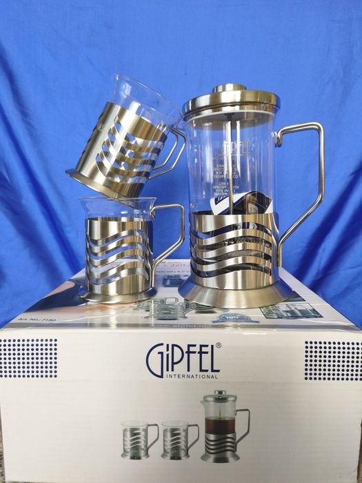 Набір Френч -прес "GIPFEL" ( Чайник для заварювання чаю з двома чашкам