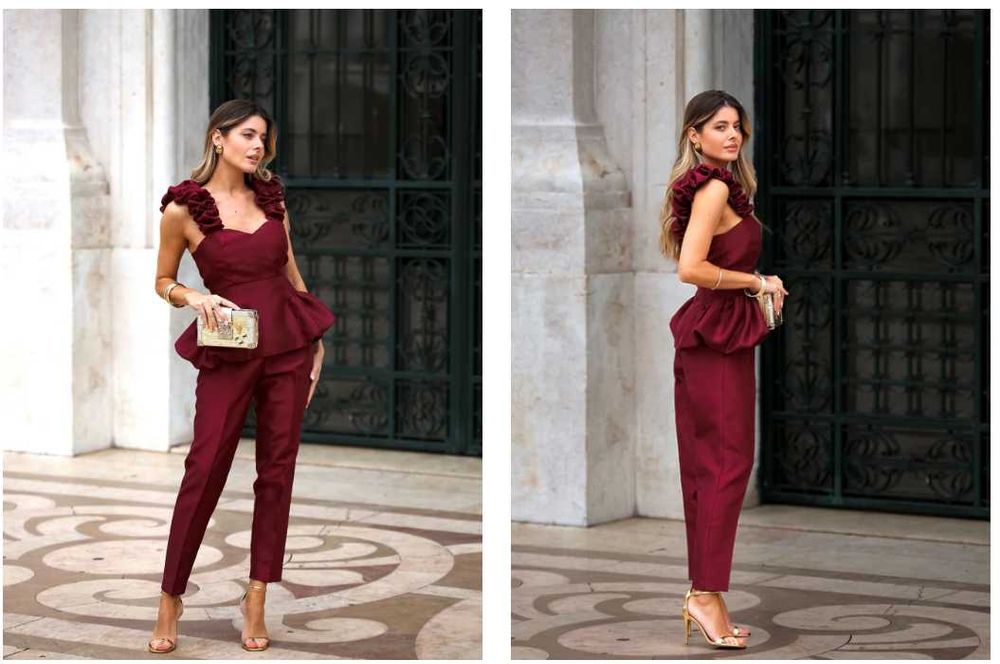 Conjunto blusa e calça - BORDEAUX