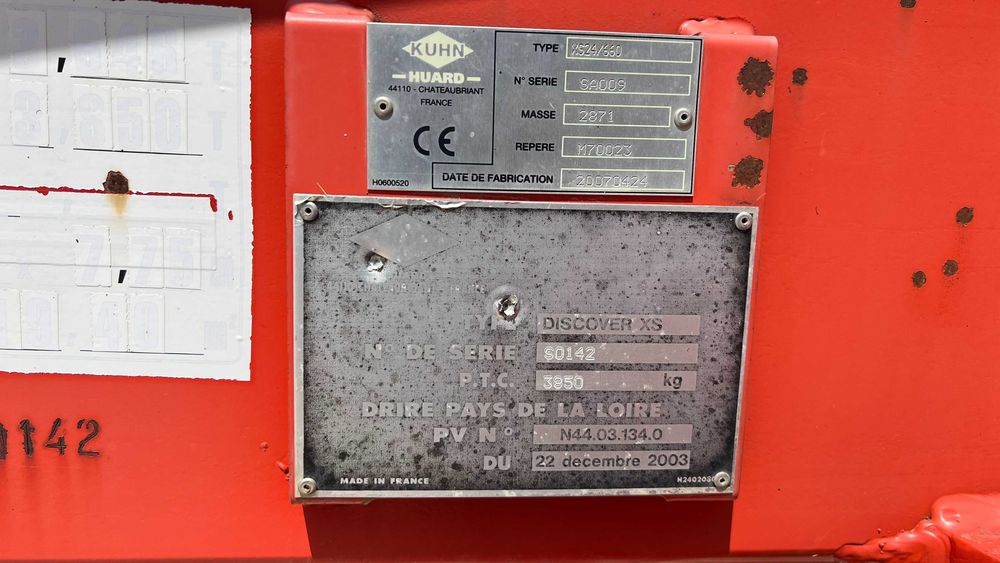 Grade de Discos KUHN DISCOVER XS 24/660 – Ano 2007