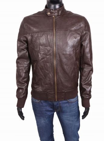 Kurtka skórzana ZARA MEN S brązowa nowa