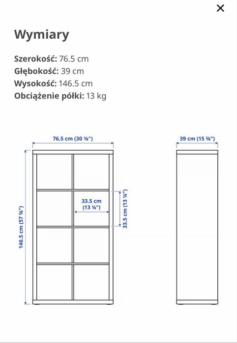 Regał Kallax + pojemniki