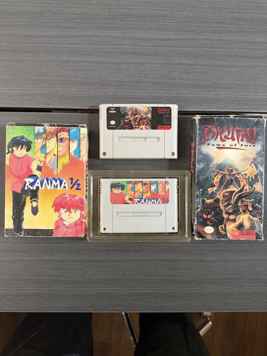 Два картриджа Nintendo SNES 90ті Ranma 1/2 та Brutal Paws of Fury NTSC