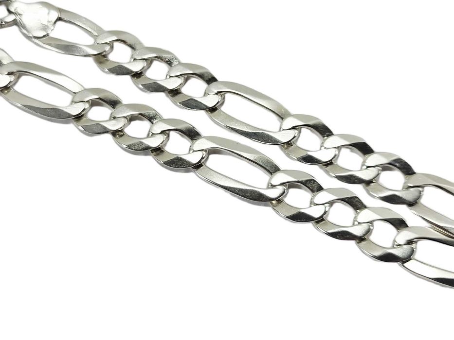 SD028 SREBRO 925 Męska bransoletka 12,14g splot figaro długość 21,5 cm