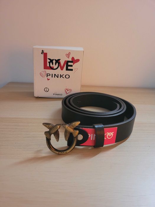 Czarny skórzany damski pasek 130 cm