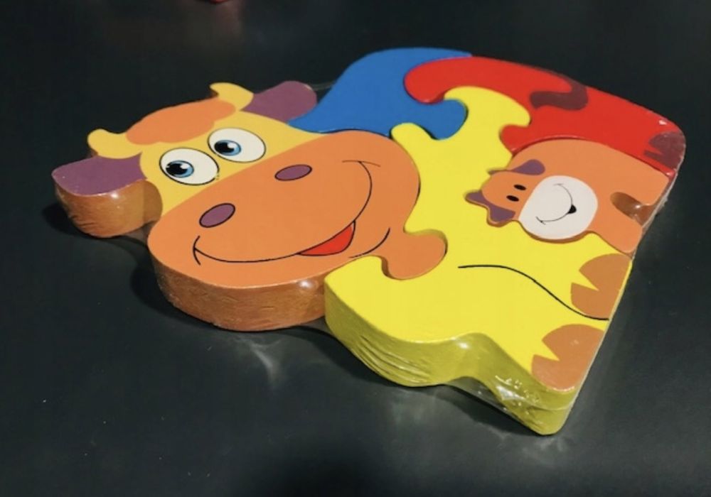 Puzzle drewniane 5 elem. Krówka