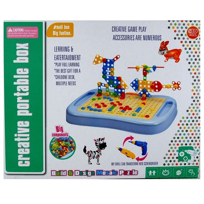 klocki konstrukcyjne z wiertarką