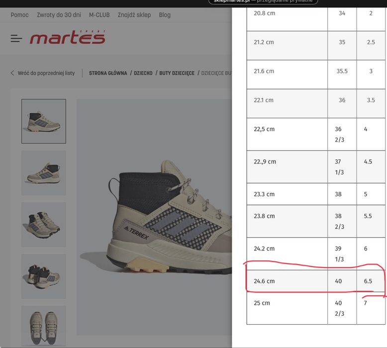 Buty Adidas Terrex r.39/40