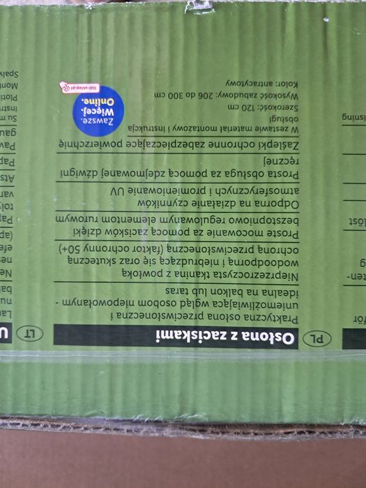 Osłona na balkon teleskopowa. 3 sztuki -120  zl za sztukę